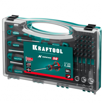 Набор отверток и насадок 50 - X-Drive, KRAFTOOL 50 предм.